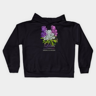 Vintage Lilac-Spring Flowers Lilacs-Gifts with printed flowers-Spring flower t-shirt-Floral shirt Kids Hoodie